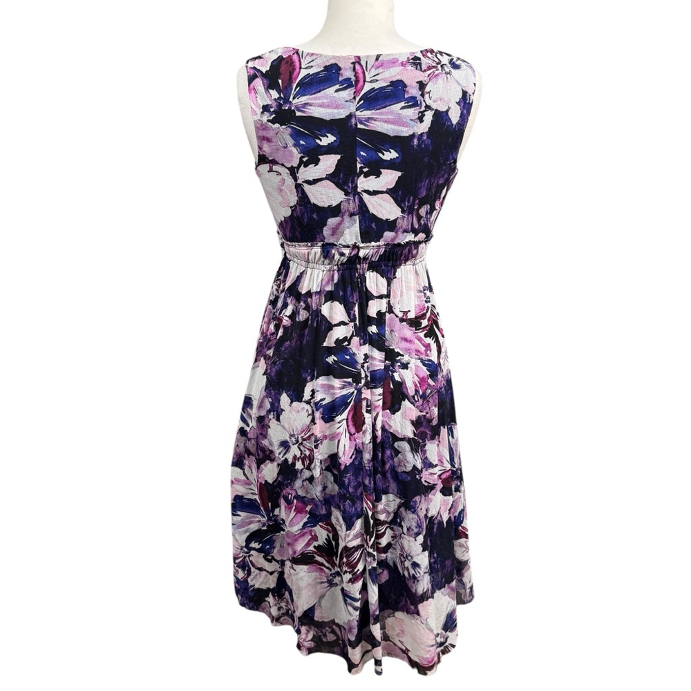 Simply Vera Vera Wang Floral Midi Dress Purple Sleeveless XS - Picture 4 of 8